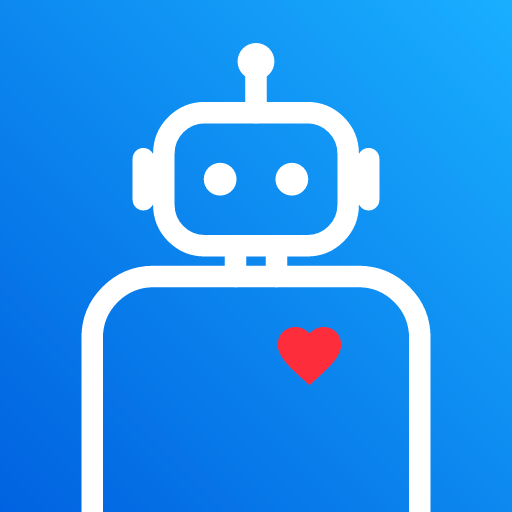 You & I app icon: a robot with a red heart